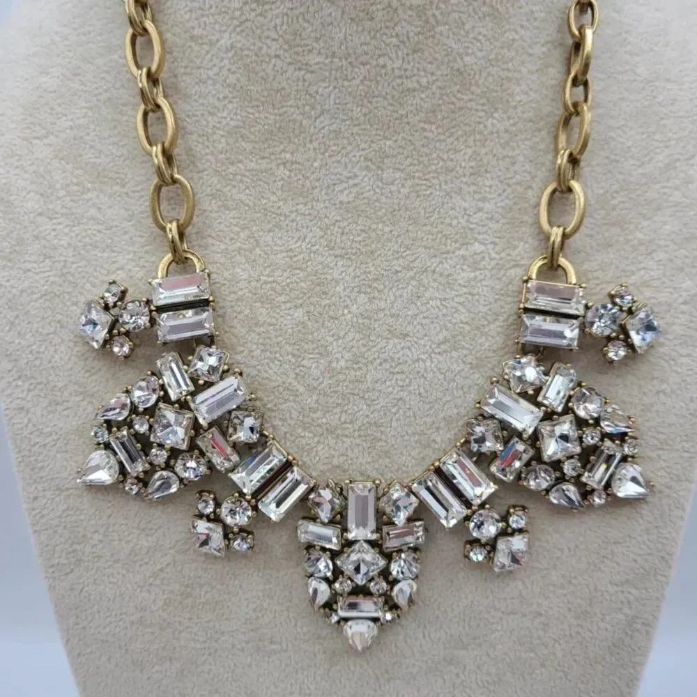 J Crew Clear Crystal Statement Necklace